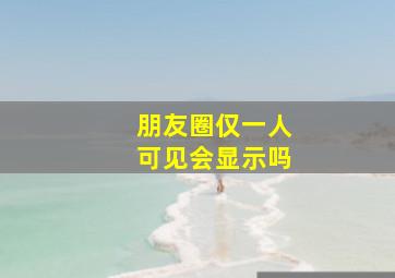 朋友圈仅一人可见会显示吗