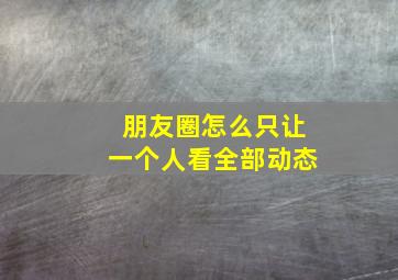 朋友圈怎么只让一个人看全部动态