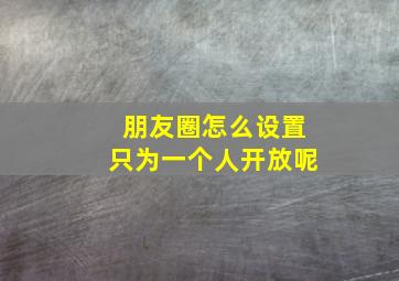 朋友圈怎么设置只为一个人开放呢