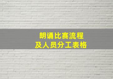 朗诵比赛流程及人员分工表格