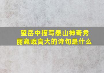 望岳中描写泰山神奇秀丽巍峨高大的诗句是什么