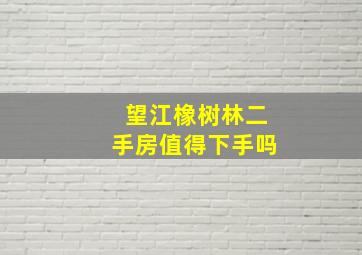 望江橡树林二手房值得下手吗