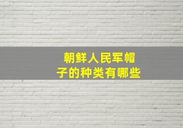 朝鲜人民军帽子的种类有哪些