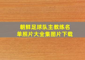 朝鲜足球队主教练名单照片大全集图片下载