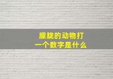 朦胧的动物打一个数字是什么