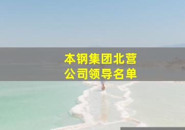 本钢集团北营公司领导名单