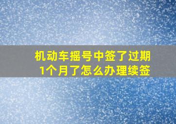 机动车摇号中签了过期1个月了怎么办理续签