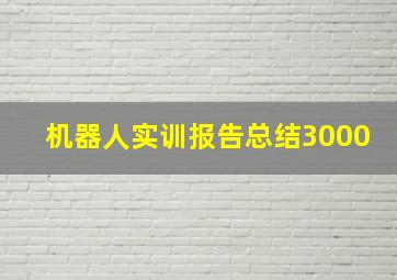 机器人实训报告总结3000