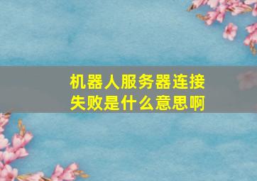 机器人服务器连接失败是什么意思啊