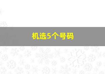 机选5个号码