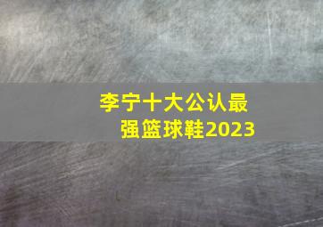 李宁十大公认最强篮球鞋2023