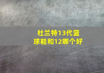 杜兰特13代篮球鞋和12哪个好