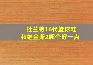 杜兰特16代篮球鞋和维金斯2哪个好一点