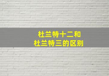 杜兰特十二和杜兰特三的区别