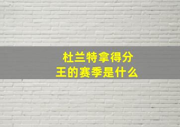 杜兰特拿得分王的赛季是什么