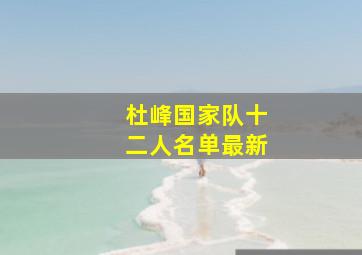 杜峰国家队十二人名单最新