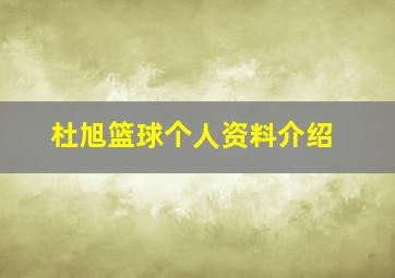 杜旭篮球个人资料介绍