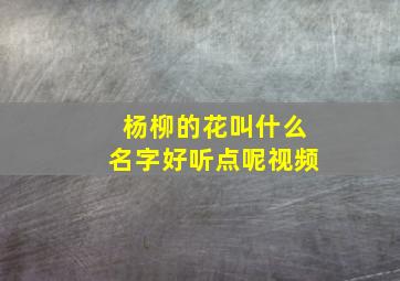 杨柳的花叫什么名字好听点呢视频