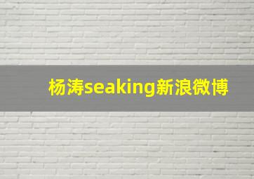 杨涛seaking新浪微博