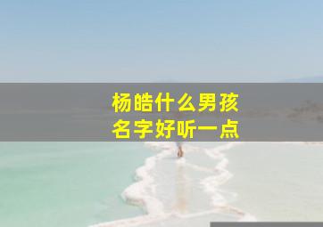 杨皓什么男孩名字好听一点