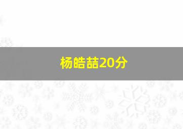 杨皓喆20分