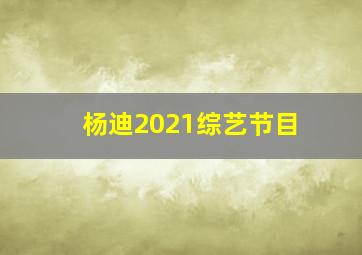 杨迪2021综艺节目