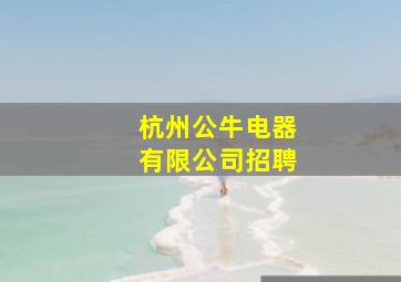 杭州公牛电器有限公司招聘