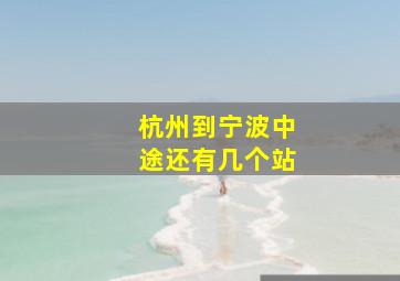 杭州到宁波中途还有几个站