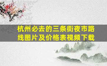 杭州必去的三条街夜市路线图片及价格表视频下载