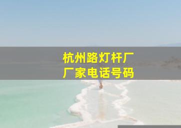 杭州路灯杆厂厂家电话号码