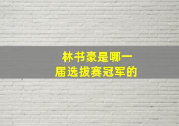 林书豪是哪一届选拔赛冠军的