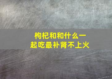 枸杞和和什么一起吃最补肾不上火