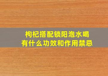 枸杞搭配锁阳泡水喝有什么功效和作用禁忌