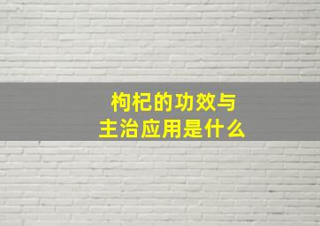 枸杞的功效与主治应用是什么