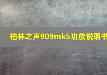 柏林之声909mk5功放说明书