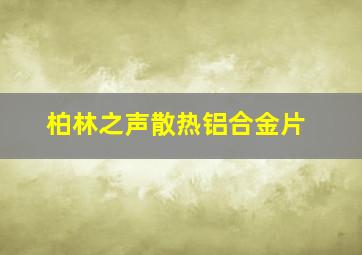 柏林之声散热铝合金片