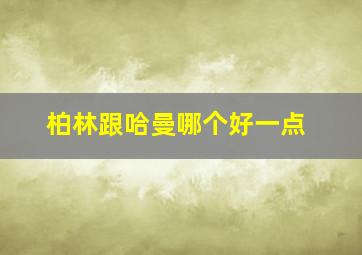 柏林跟哈曼哪个好一点