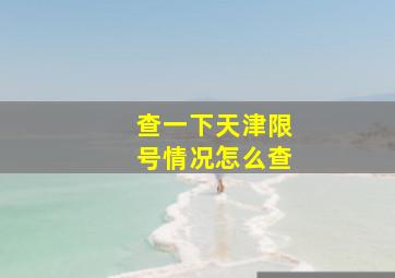 查一下天津限号情况怎么查