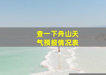 查一下舟山天气预报情况表