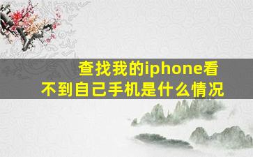 查找我的iphone看不到自己手机是什么情况