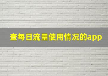 查每日流量使用情况的app