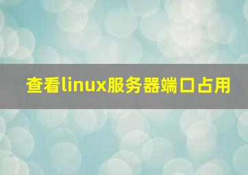 查看linux服务器端口占用