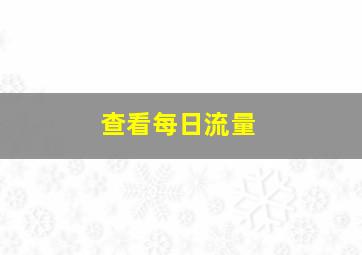 查看每日流量