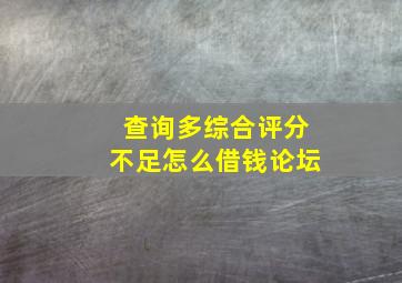 查询多综合评分不足怎么借钱论坛