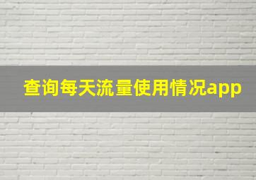 查询每天流量使用情况app