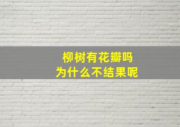 柳树有花瓣吗为什么不结果呢