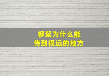 柳絮为什么能传到很远的地方