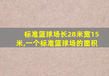 标准篮球场长28米宽15米,一个标准篮球场的面积