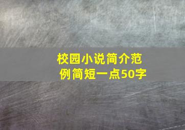 校园小说简介范例简短一点50字