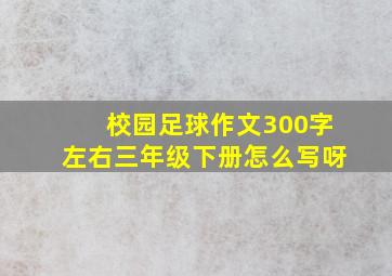 校园足球作文300字左右三年级下册怎么写呀